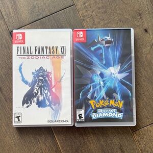 Nintendo Switch Set of 2 Games Pokémon Brilliant Diamond and Final Fantasy XII